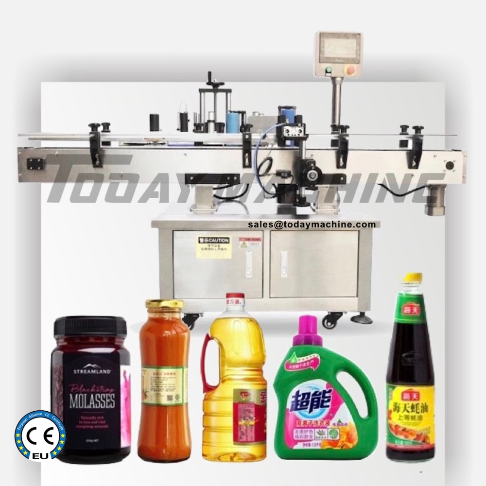 High Speed Automatic Wrap Round Bottle Stickers Labeling Machine for Food Beverage