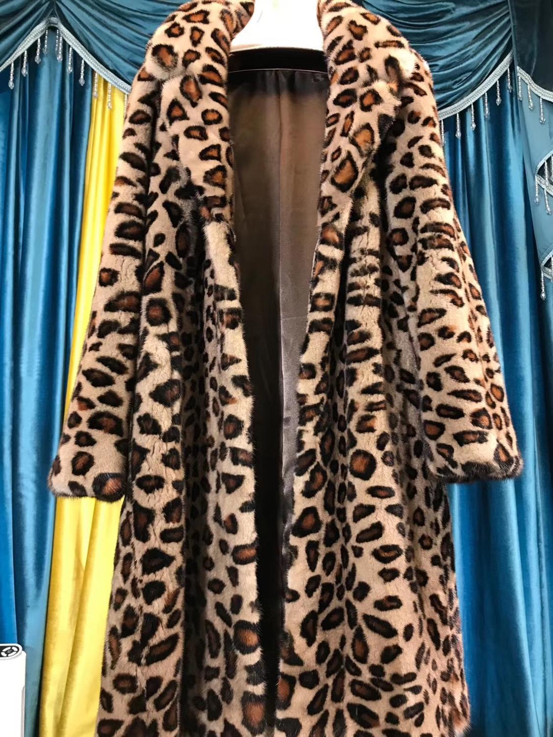 Imported mink velvet fashion wild leopard mink coat large size fur suit collar whole mink mink fur