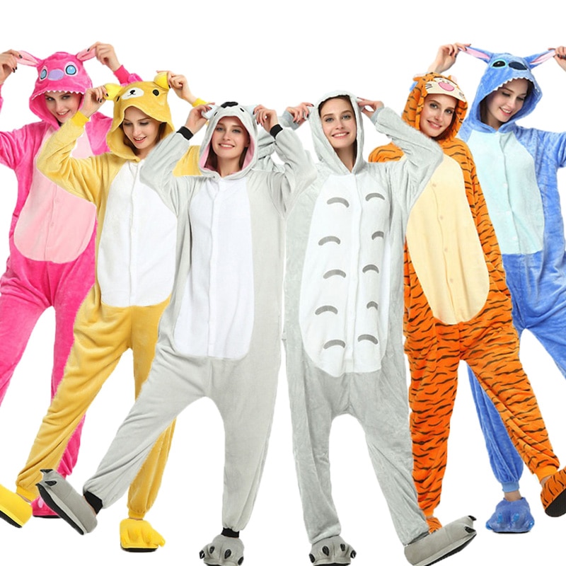 Anime Onesie Women Sleepwear Set Kigurumi Adult Women's pajamas Stitch Panda Unicorn Totoro Cosplay Children Boy Girl pijama