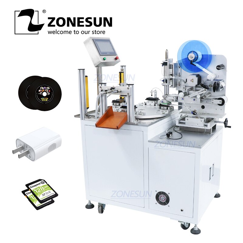 ZONESUN ZS-TB606 Semi-automated Price Packaging Labeling Sticker Machine Label Dispenser Machine Applicator Transparent Benchtop