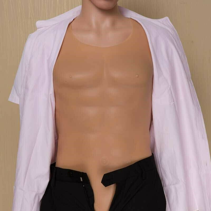 Men's Chest Muscle Silicone Vest Fake Chest Muscle Pecloralis Cosplay Shirt Suit Crossdresser Artificial Cosplay Latex Shapewear