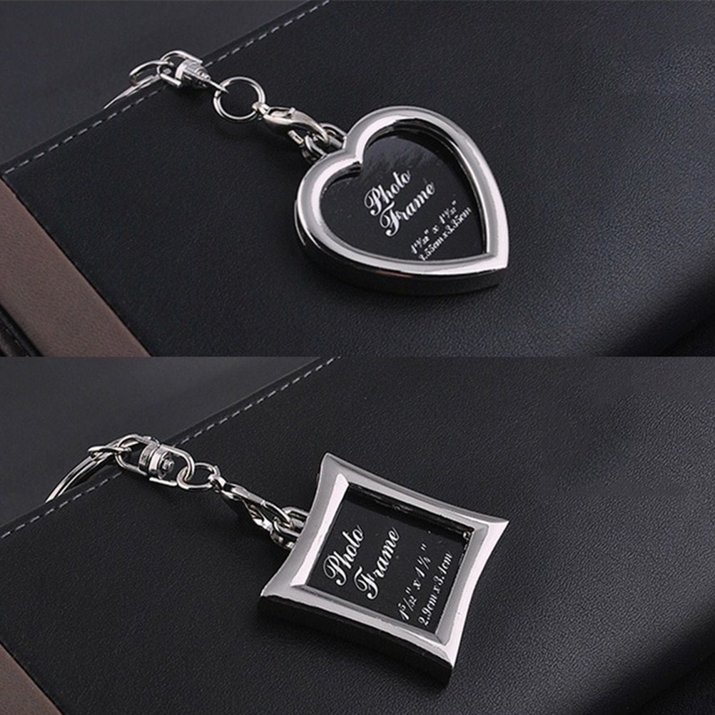 1 PCS Rectangular DIY Insert Photo Picture Frame Custom Keyring Key Ring Keychain Gift