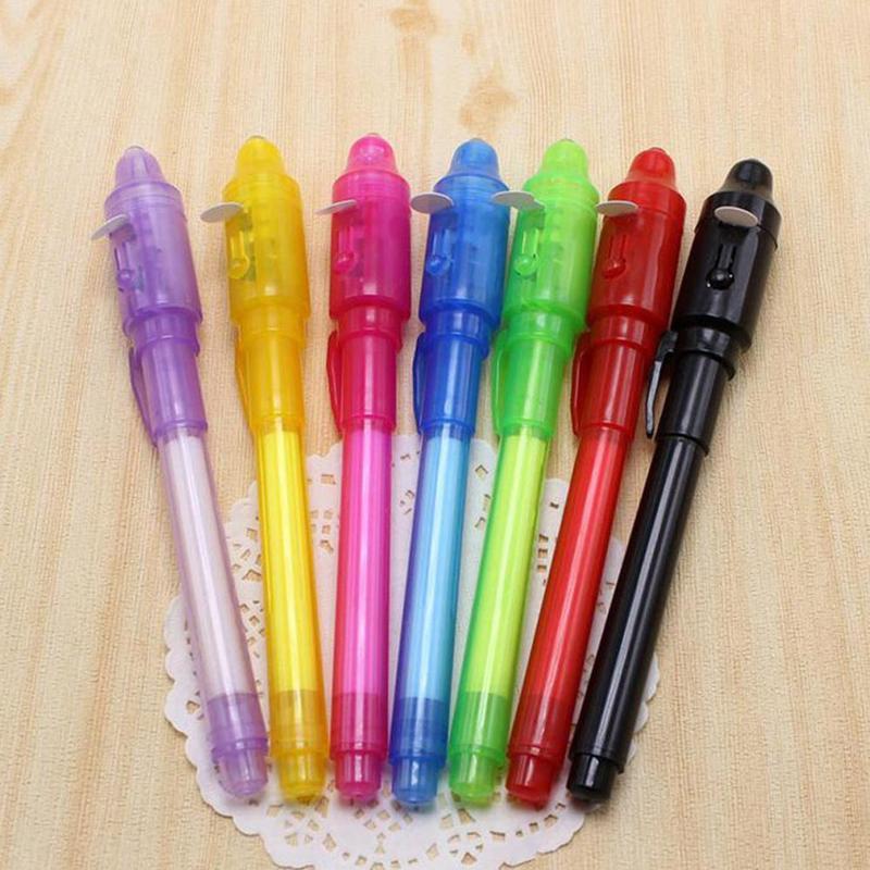 Plastic Big Head Uv Invisible Light Pen Led Light Invisible Light Pen Pen Pen Counterfeit Ink Marker For Kids T4S3