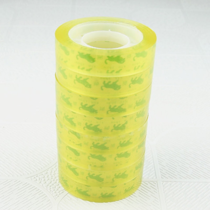12mm * 30m transparent yellow tape transparent stationery office tape mini tape tape packaging Q2U1