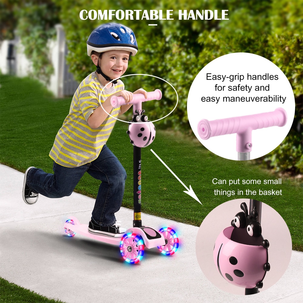 Child Scooter 3 Wheels Folding Foot Scooters LED Shine Balance Bike Adjustable Height Skateboard Kick Scooter For Kids Sport Toy