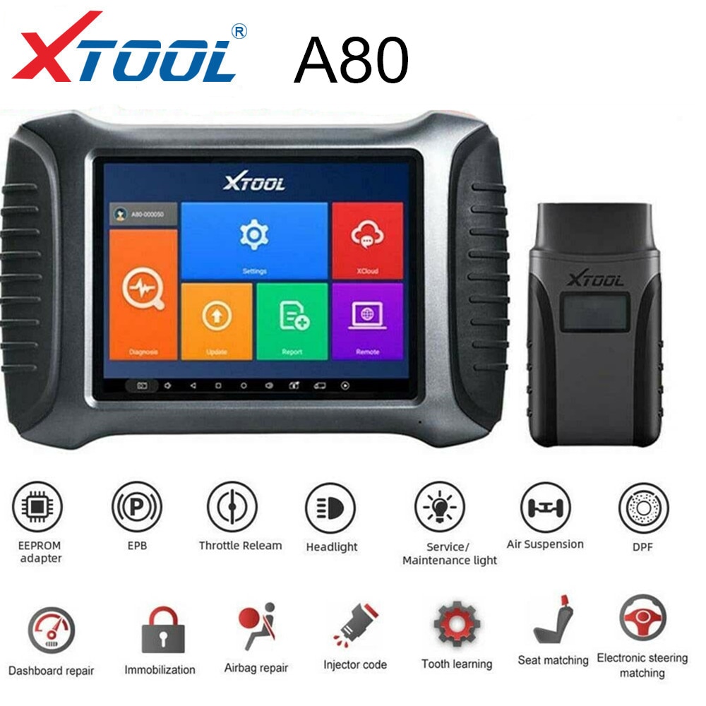 XTOOL A80 H6 Full-System Car Diagnostic Tool A80 Auto Key Progammer Odometer Adjustment With Special Function