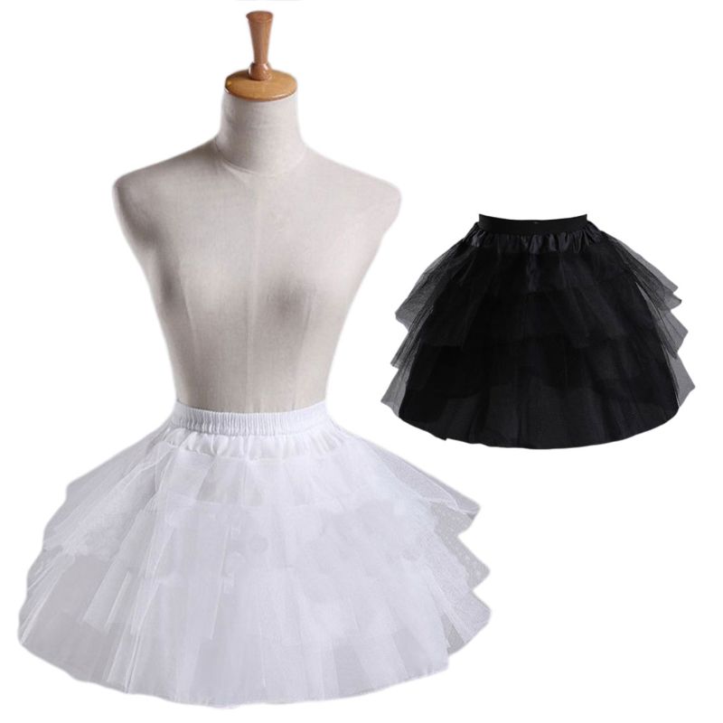 Cosplay Maid Wear Lolita Pettiskirt Short no Hoops Petticoat Girls Ballet Mesh Yarn Elastic Waistband Puffy tutu Skirt Petticoat