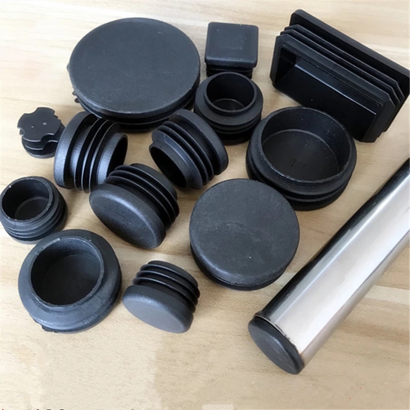 10pcs Plastic Round Table Feet Cap Black Tubing Insert Plugs Hole Cover Chair Anti Slip Inner Protector Pads Home Decor