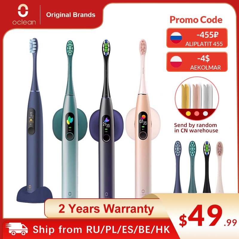 Global Version Oclean x pro Sonic Electric Toothbrush Adult IPX7 2-in-1 Charger Holder Color Touch Screen Toothbrush Fast Charge