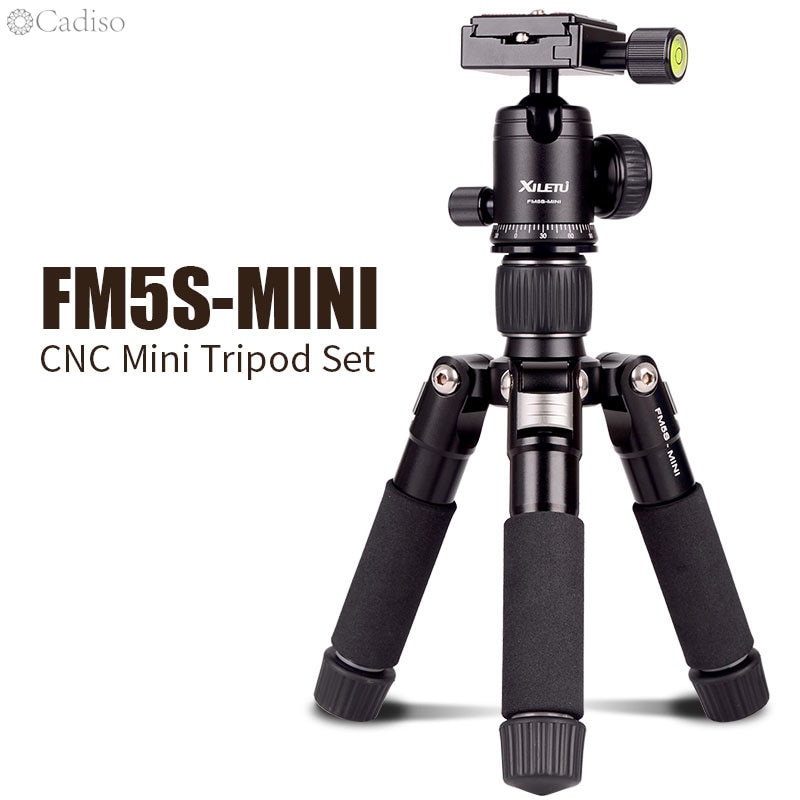 Cadiso FM5S Portable Tripode Lightweight Travel Stand Tabletop Video Mini Tripod with 360 Degree Ball Head for Camera DSLR
