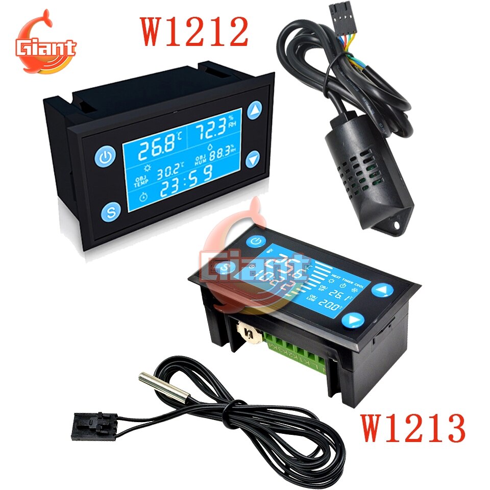 W1212 Digital Temperature Sensor Humidity Meter Thermometer Hygrometer Gauge Temperature Humidity Controller W1213 Thermostat