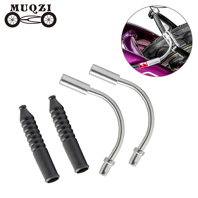 MUQZI 2 Sets Bike V Brake Noodles Bend Tube Protector Sleeves MTB Road Bicycle 90/110 Degree Cable Hose Pipe Dust-Proof Boots