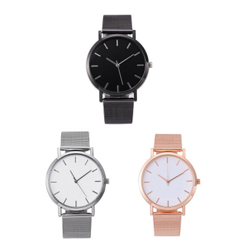 Quartz Wristwatches Simple Casual Metal Hour Clock Quartz Wristwatches Watches for Men Women Gifts