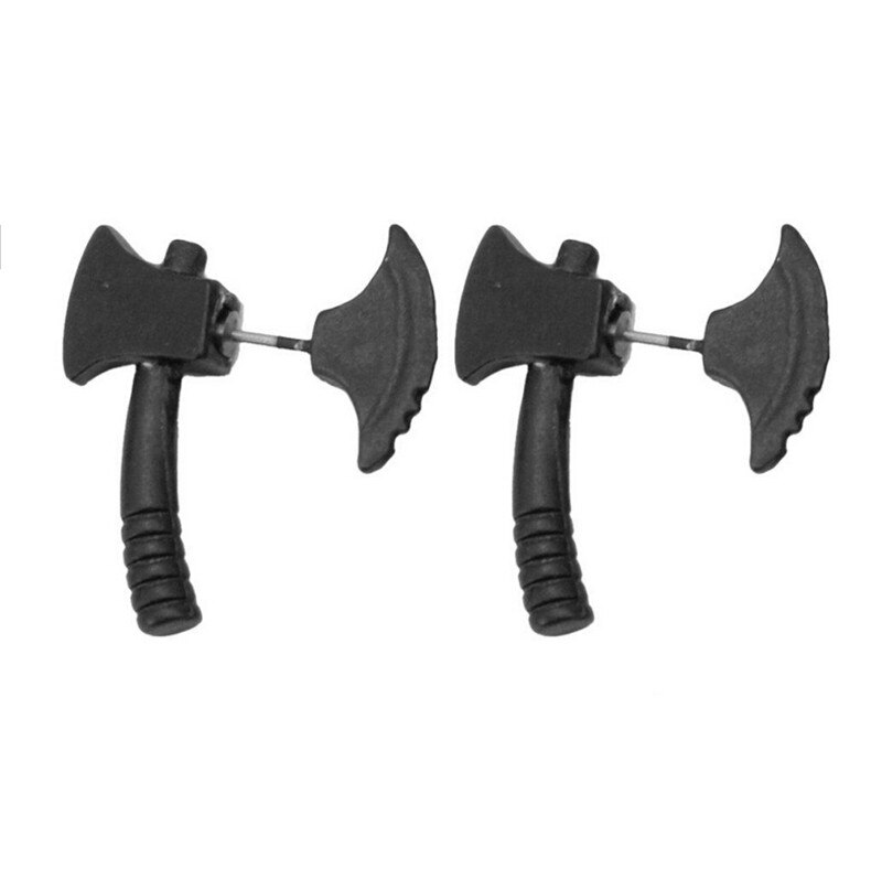 1Pc Punk 3D Stereoscopic Black Ax Impalement Men And Women Ear Stud Earring Hot Sale