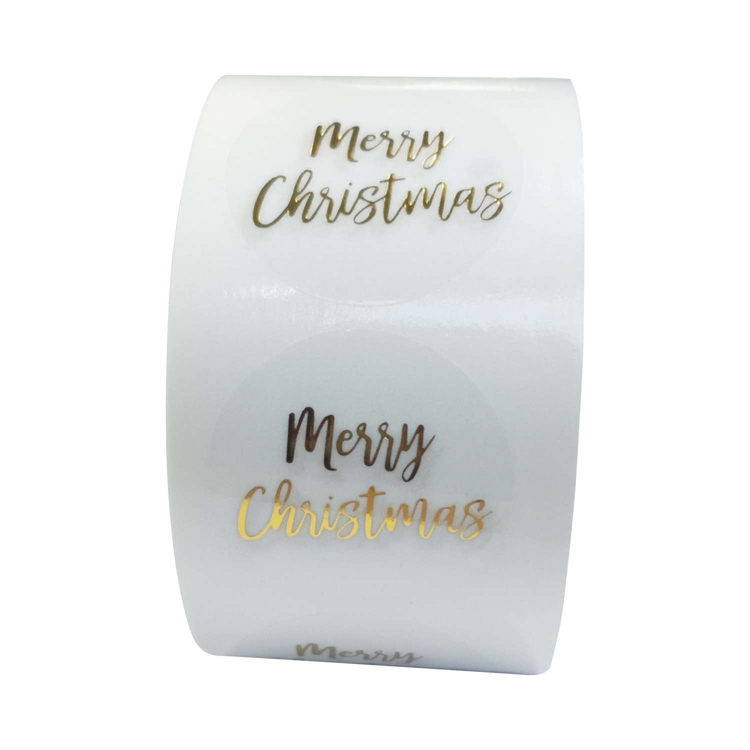 100-500pcs Round Clear Merry Christmas Stickers Thank You Card Box Package Label Sealing Stickers Wedding Decor Stationery