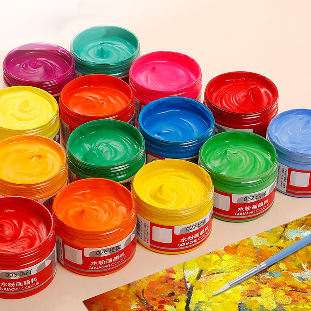 100ml Gouache Colors Box Paints Healthy Painting Draw Learner Practice Pigment