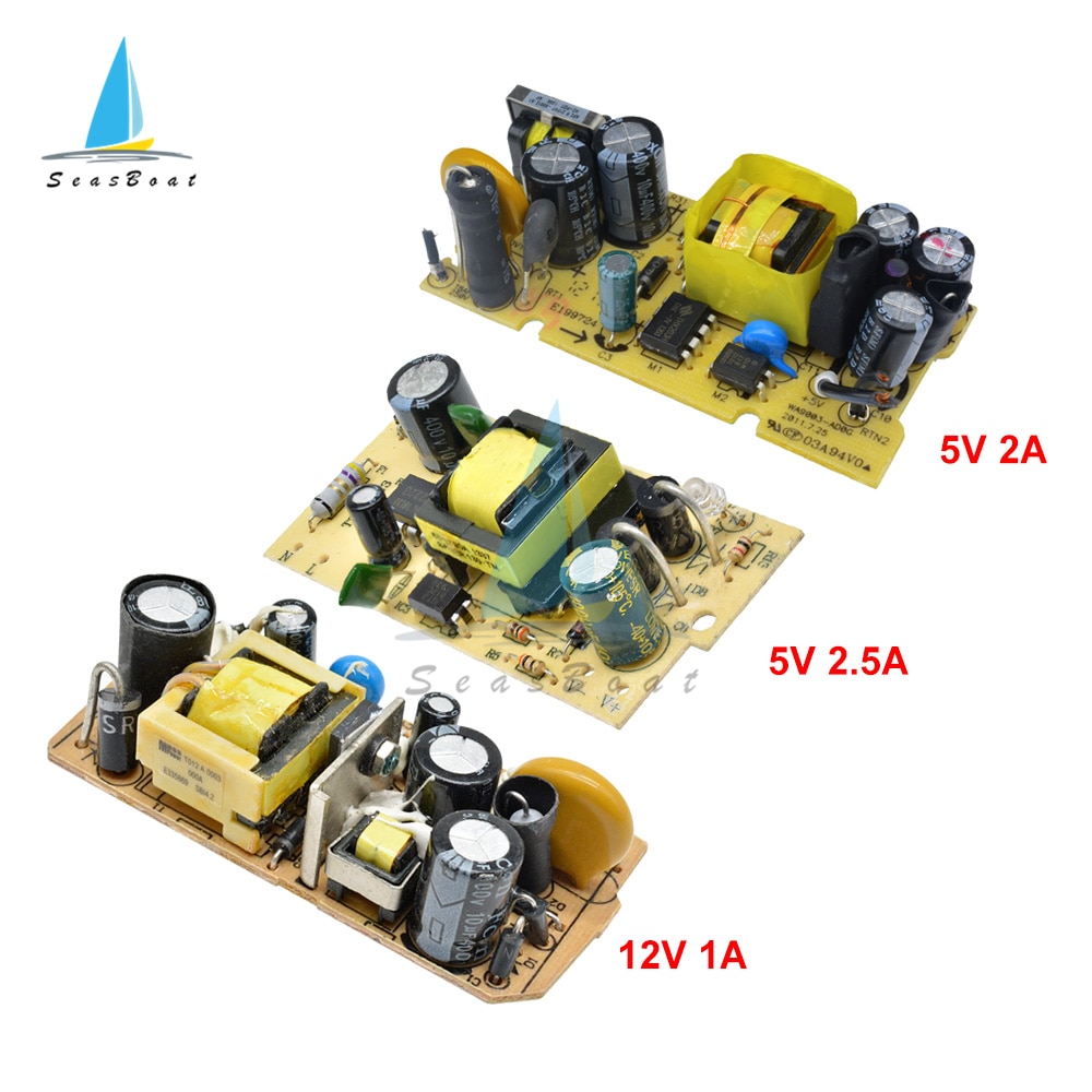 AC-DC 5V 2A/2.5A 12V 1A Switching Power Supply Module Bare Circuit 220V to 5V 12V Board for Replace/Repair