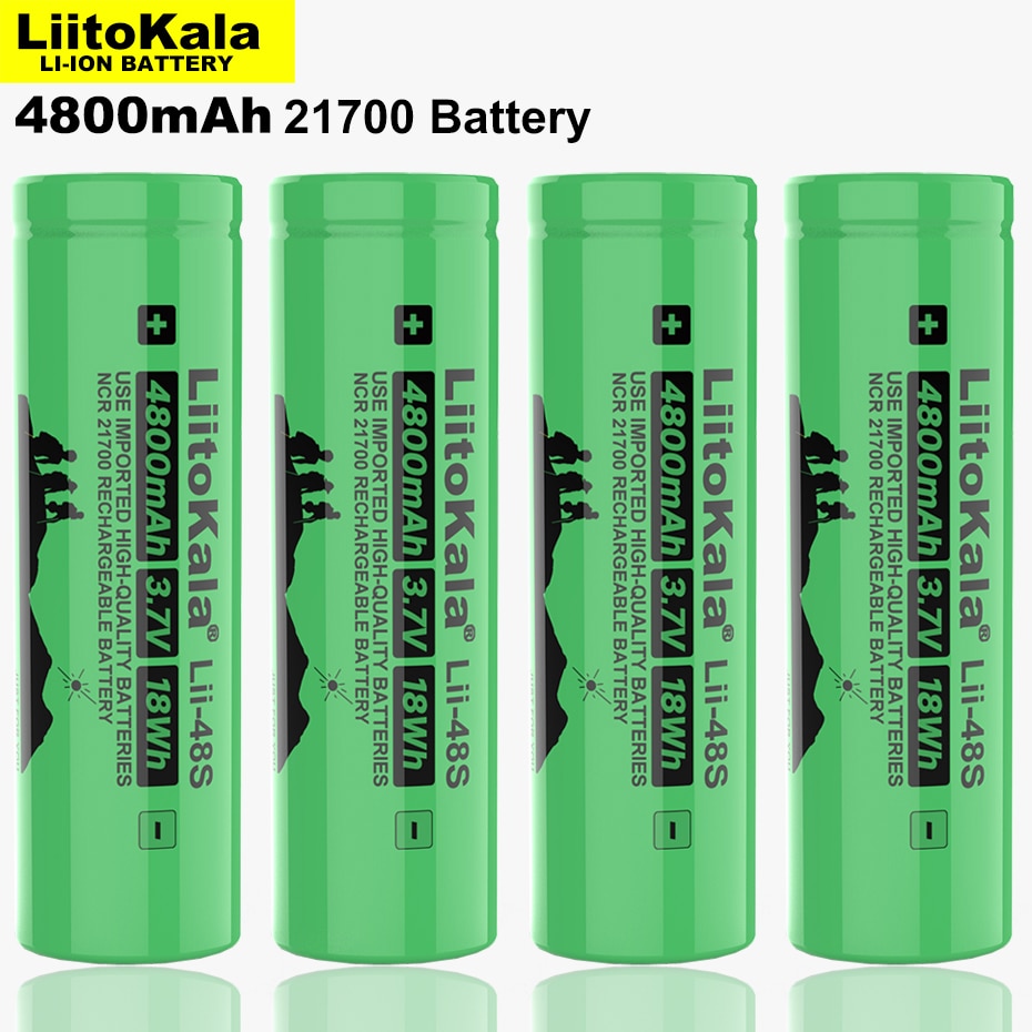 2021 NEW LiitoKala Lii-48S 3.7V 21700 4800mAh li-lon Rechargeable Battery 9.6A power 2C Rate Discharge ternary lithium batteries