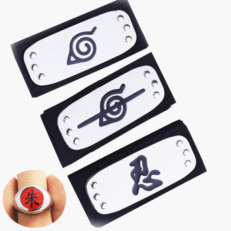 3Pc Adult&Child Narut Kakashi Headband/Ring Cosplay Costumes Halloween Party Supplies