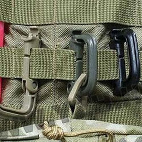 2Pcs Tactical Military Carabiner Clip Climbing Molle Bag D-Ring Buckle outdoor Keyring for hanging bottle gloves earphones nice