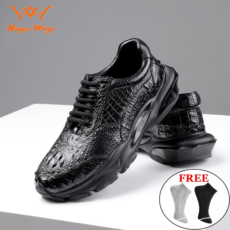 Fashion casual crocodile leather sneakers Men Increased casual shoes high quality