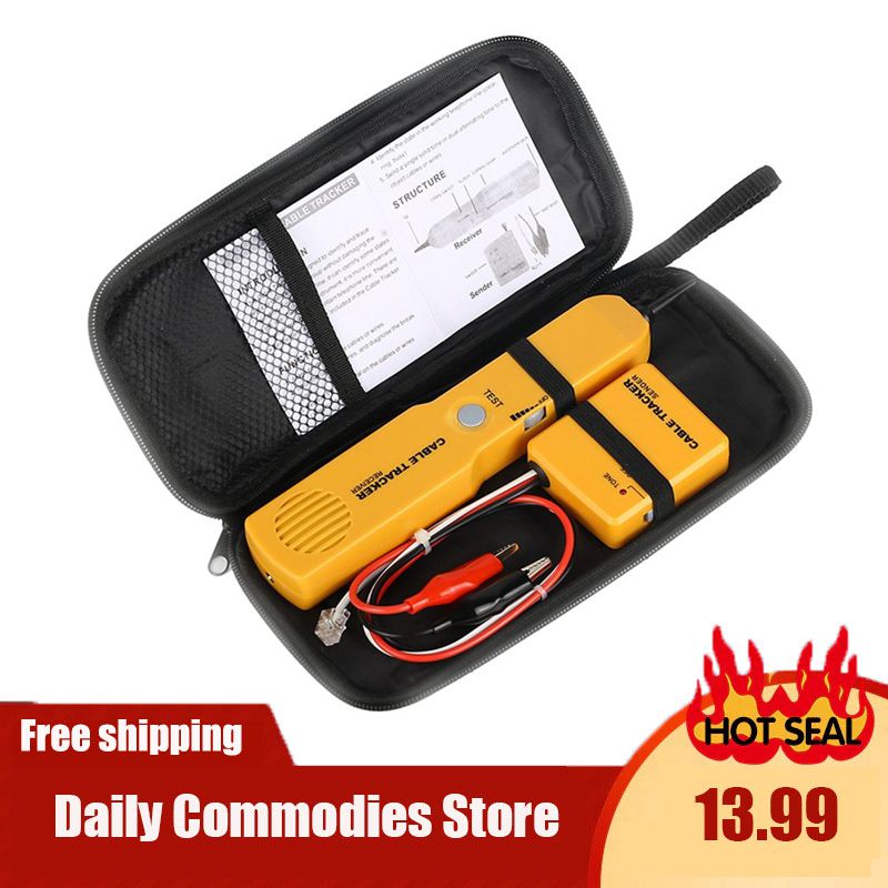 RJ11 Network Telephone Wire Cable Tester Toner Tracker Diagnose Tone Line Finder Tracer Detector Networking Tools