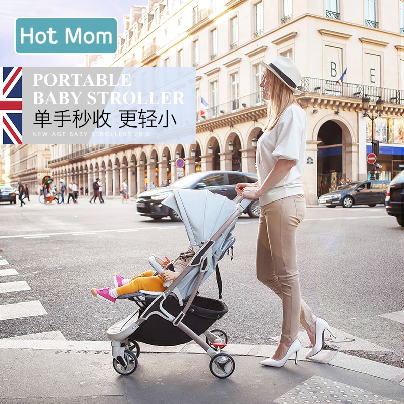 Babyfond Hotmom luxury Baby Stroller Child Folding Super Light Carriage Can Sit can Lie bbay Umbrella Pram