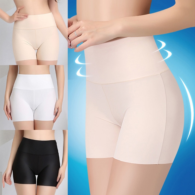 Summer Women Safety Shorts Pants Seamless Thin Ice Silk High Waist Panties Seamless Anti Emptied Boyshorts Girls Underwear