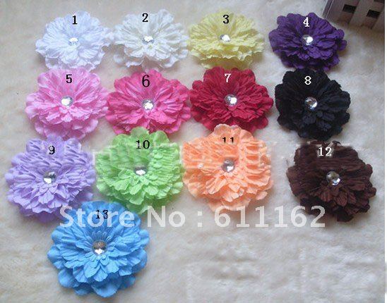 4'' peony Gerber Peony child hair bows Children's clip girl flowers bands (200pcs lots) @tbnydrtvg