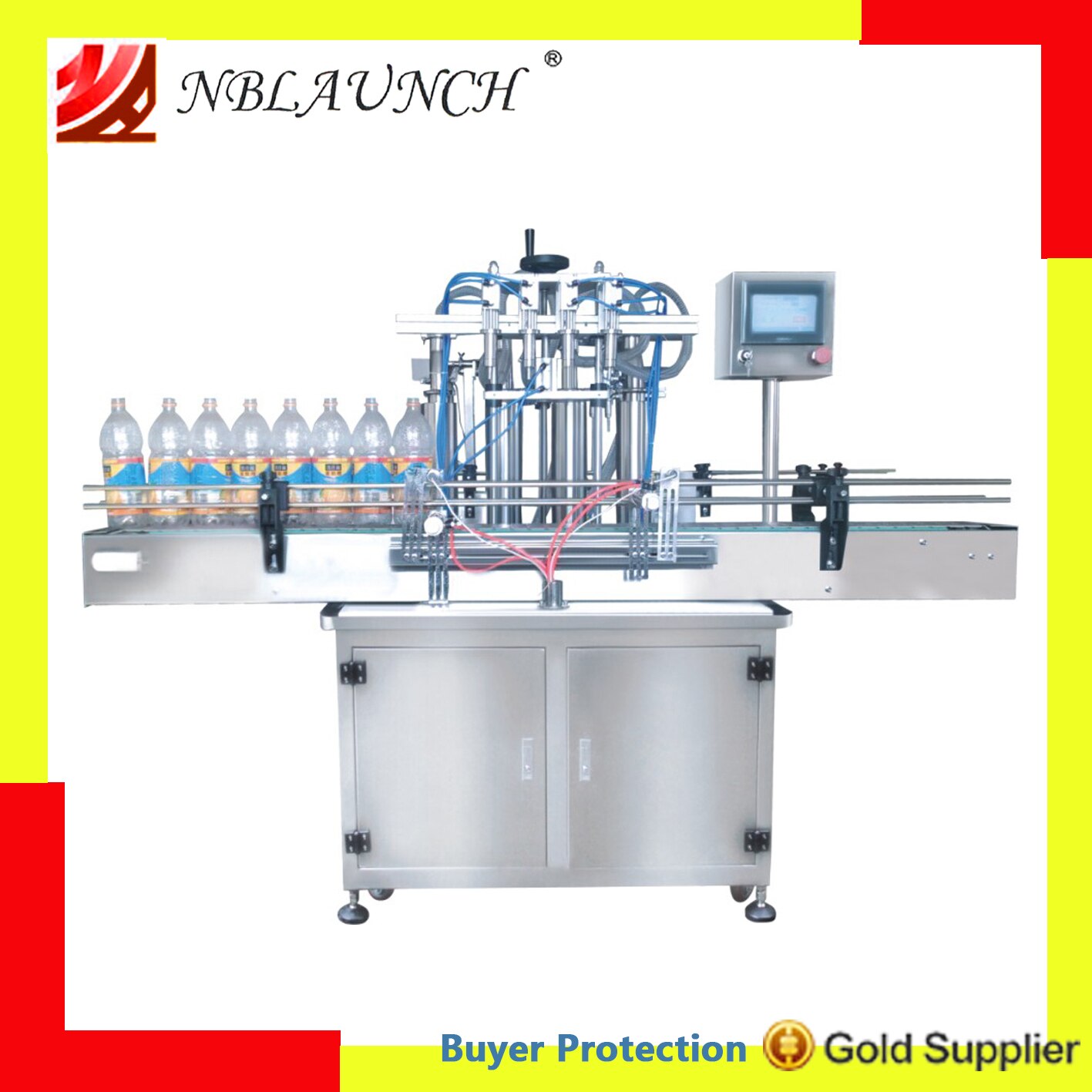 Automatic Liquid Filling Machine Water Juice Shampoo Filler Automatical Auto Filler Heads With Conveyor Plc Control Send By Sea